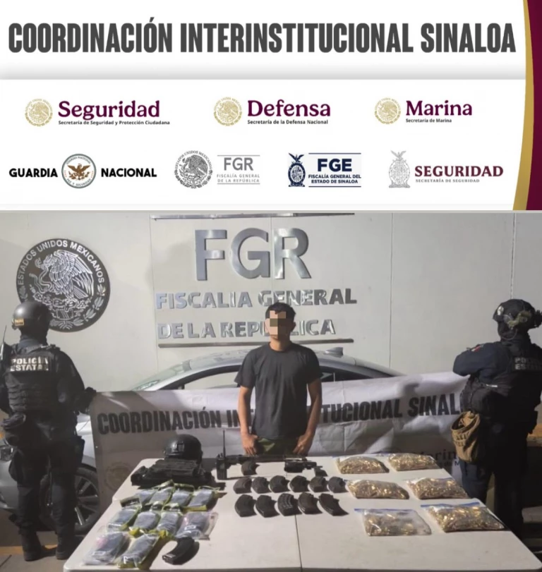 Detienen a hombre con arma y vehículo robado
