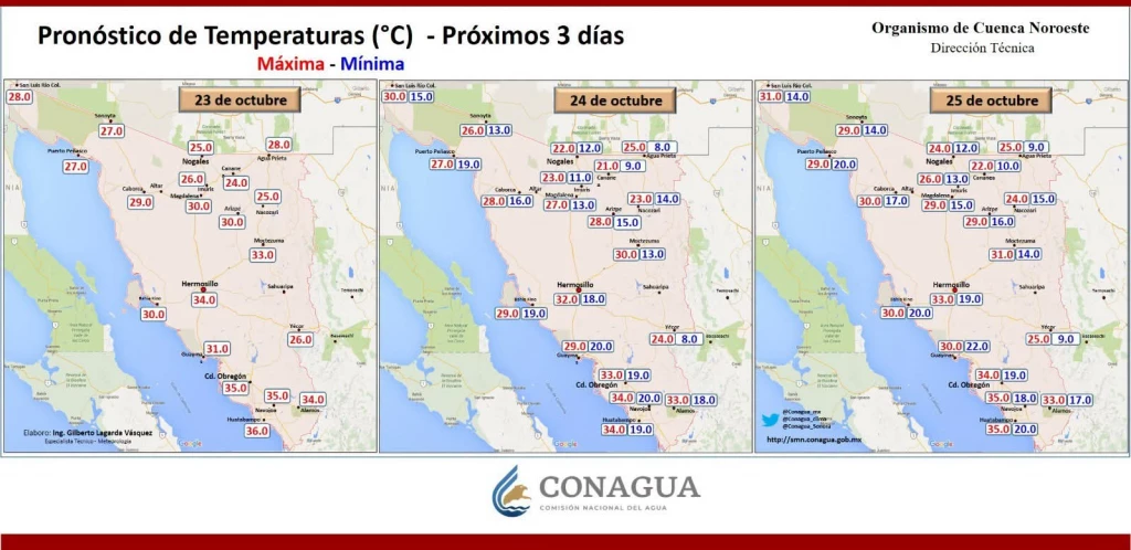Pronostica CEPC descenso de temperaturas en la sierra y lluvias dispersas por frente frío número 3