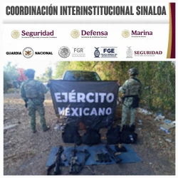 Aseguran vehículo, cartuchos, chalecos