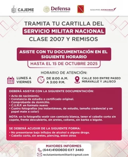 Últimos días para tramitar cartilla militar en Cajeme