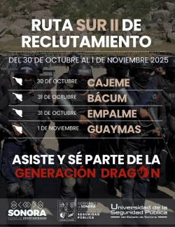 Gobierno de Sonora invita a jóvenes del sur del estado a formarse como policías de proximidad