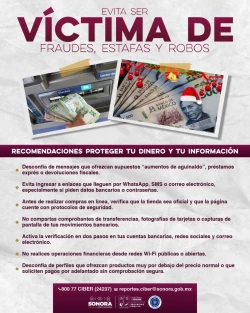 SSP Sonora alerta por fraudes digitales ante temporada de aguinaldos