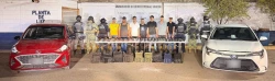 Tras un reporte el Grupo Interinstitucional detiene en Valle Alto a nueve personas