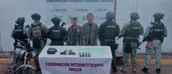 En el dique del municipio de Mocorito, el Grupo Interinstitucional detuvo a dos masculinos armados