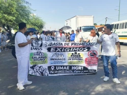 Se suma Cajeme a mega marcha nacional de trabajadores del IMSS