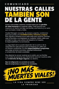 Exige la agrupación "Obr en Bici" infraestructura y seguridad vial tras la muerte de ciclista en el Centro