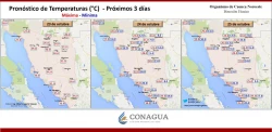 Pronostica CEPC descenso de temperaturas en la sierra y lluvias dispersas por frente frío número 3